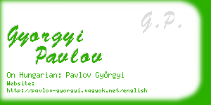 gyorgyi pavlov business card