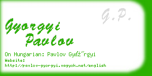 gyorgyi pavlov business card